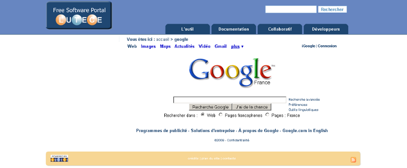 Affichage d'un site externe