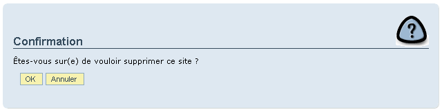 Suppression d'un site externe