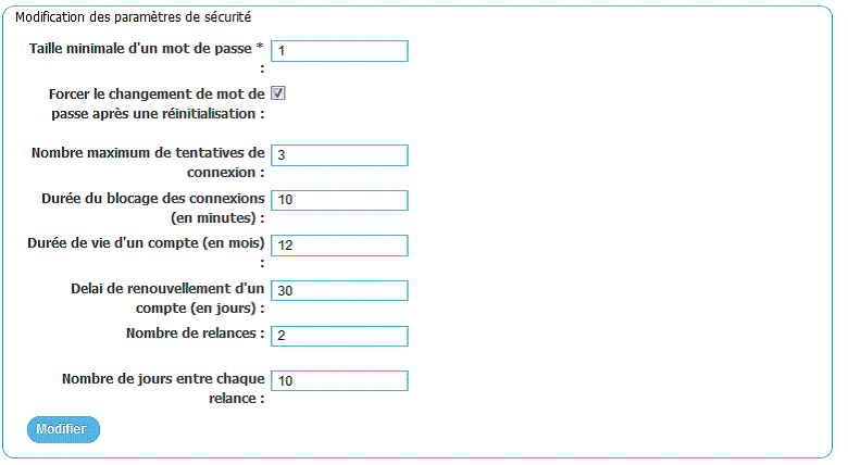 Paramètres avancés