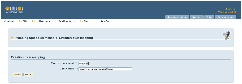 Création d'un mapping