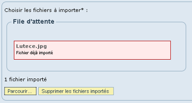 Fichier déjà importé