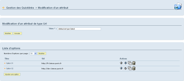 Création d'un attribut de type Select